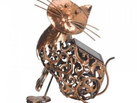 Solar Powered Scroll Cat Garden Light Sale