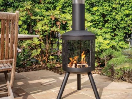 Havana Maxima Black Steel Chimenea For Discount