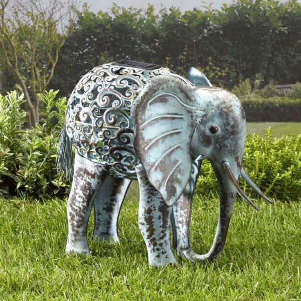 Solar Metal Silhouette Elephant Garden Light Cheap