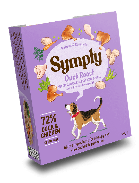 Symply Grain Free Roast Duck 7 x 395g Wet Dog Food Trays For Cheap