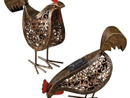 Metal Scroll Hens Solar Garden Lights -2 Pack Online