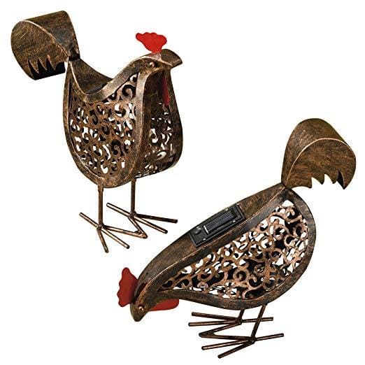 Metal Scroll Hens Solar Garden Lights -2 Pack Online