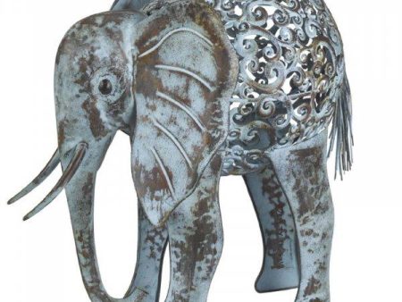 Solar Metal Silhouette Elephant Garden Light Cheap