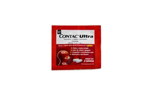 Contac Antigripal Ultra 2 Tabletas 500mg. Online now