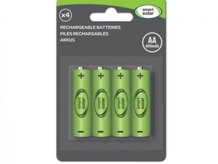 4 Pack AA 600mAh Batteries for use with Smart Solar lighting. For Discount