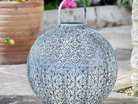 Jumbo Damasque Lantern Solar Garden Light (Silver) Fashion