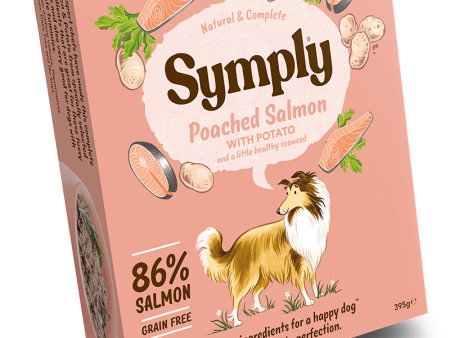 Symply Grain free Poached Salmon 7 x 395g Wet Dog Food Trays Fashion