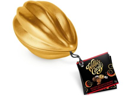 Willies Cacao Mini Pod Tin with Sea Salt Caramel Pearls (75g) Hot on Sale